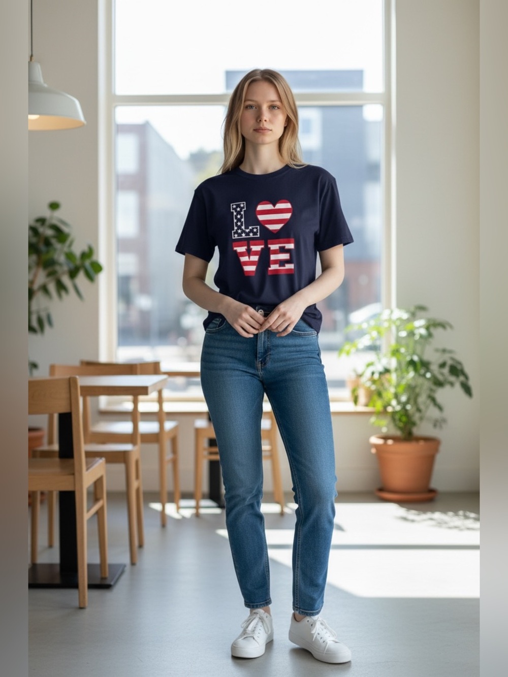 LOVE Graphic Short Sleeve Tee in Blue